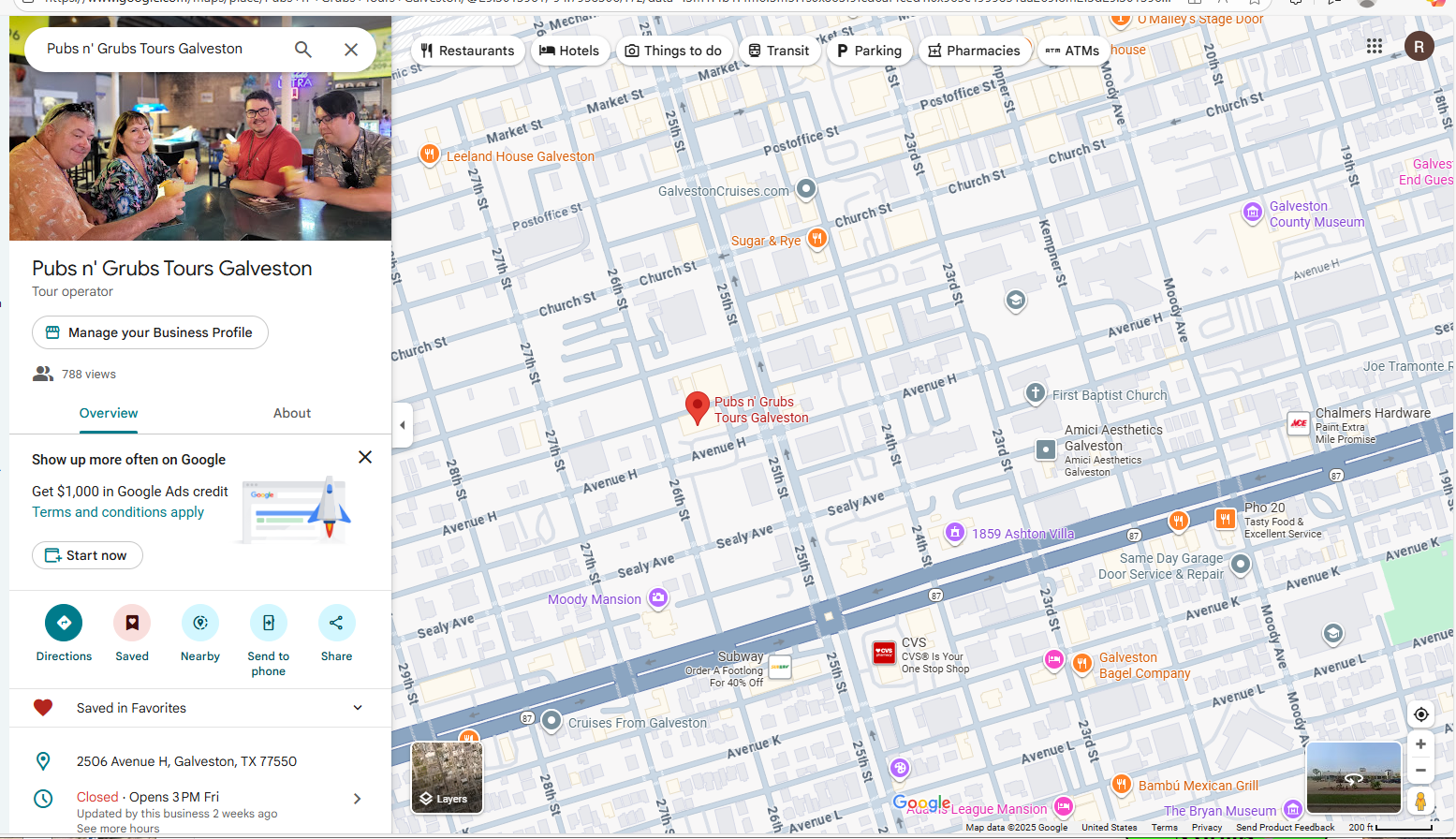 Pubs N' Grubs Map