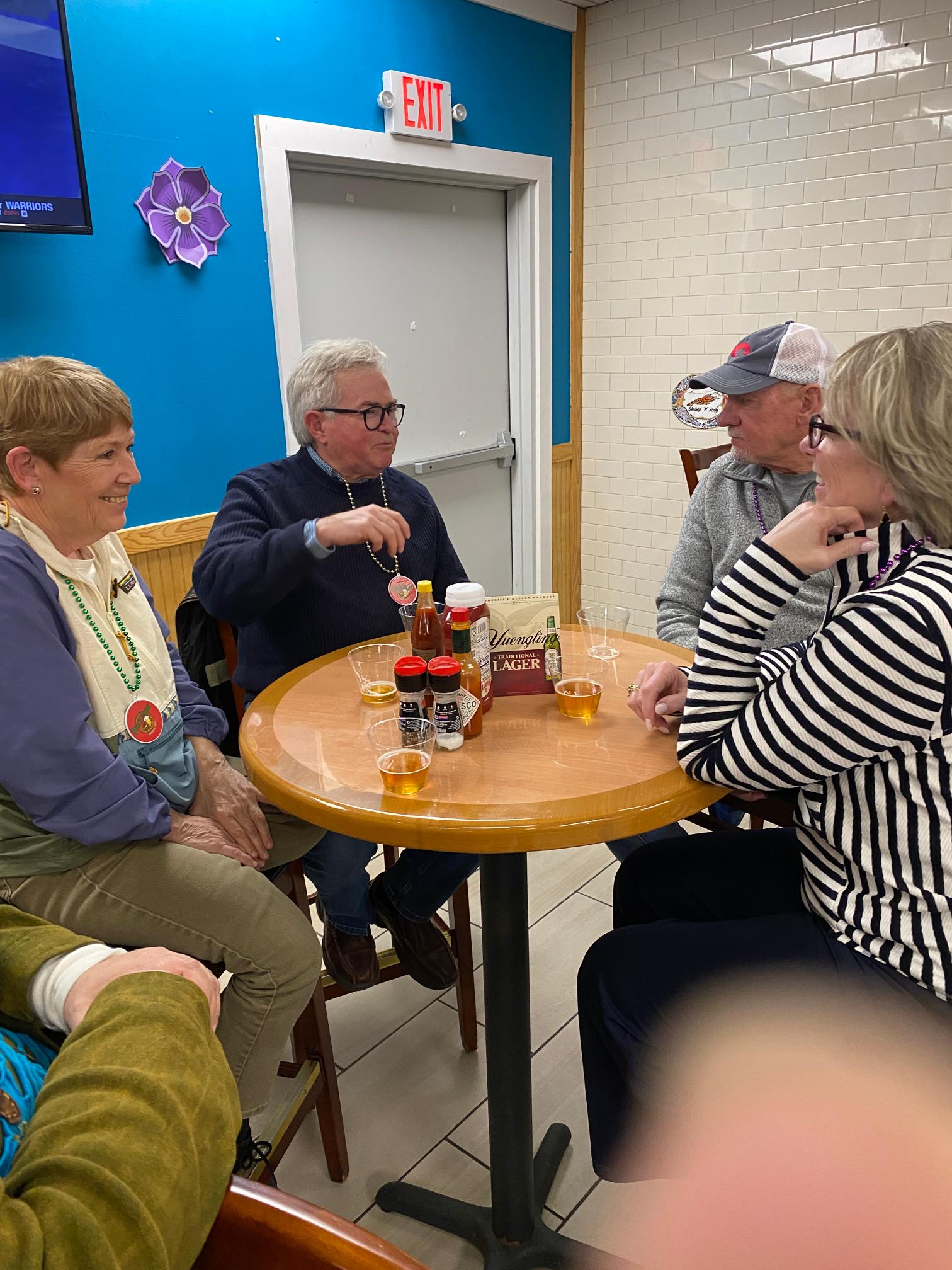 Close friends at the starting table of the Pubs N' Grubs tour